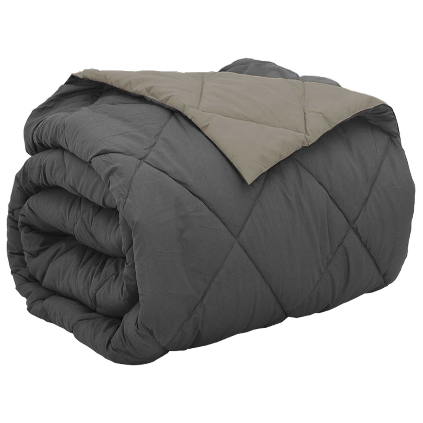 Duvet complet toute l'année Gris clair et anthracite Microfiber