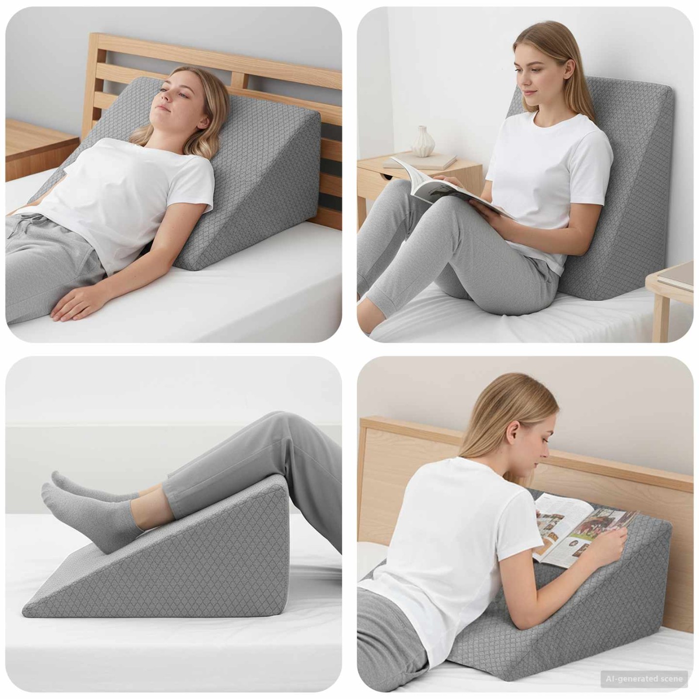 Coussin pour les jambes 60 x 50 x 30 cm Doux Gris
