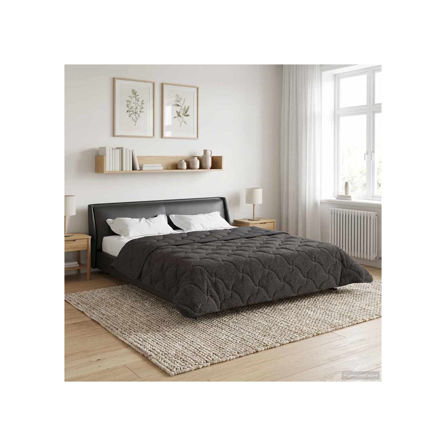 Duvet complet toute l'année Matelassé Anthracite 220 x 240 cm