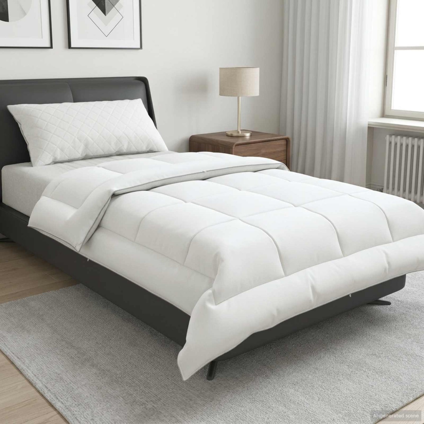 Couette TRIER 137x200 cm 4 saisons 350 GSM Blanc