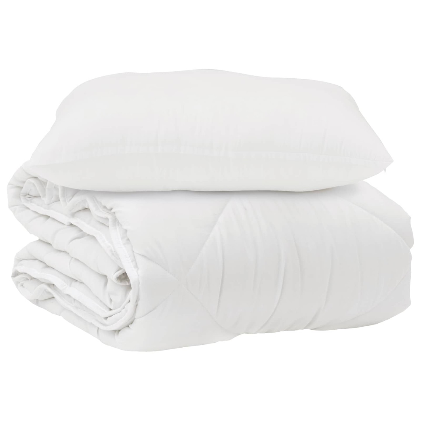 Couette avec oreiller 2 pièces Blanc Microfibre