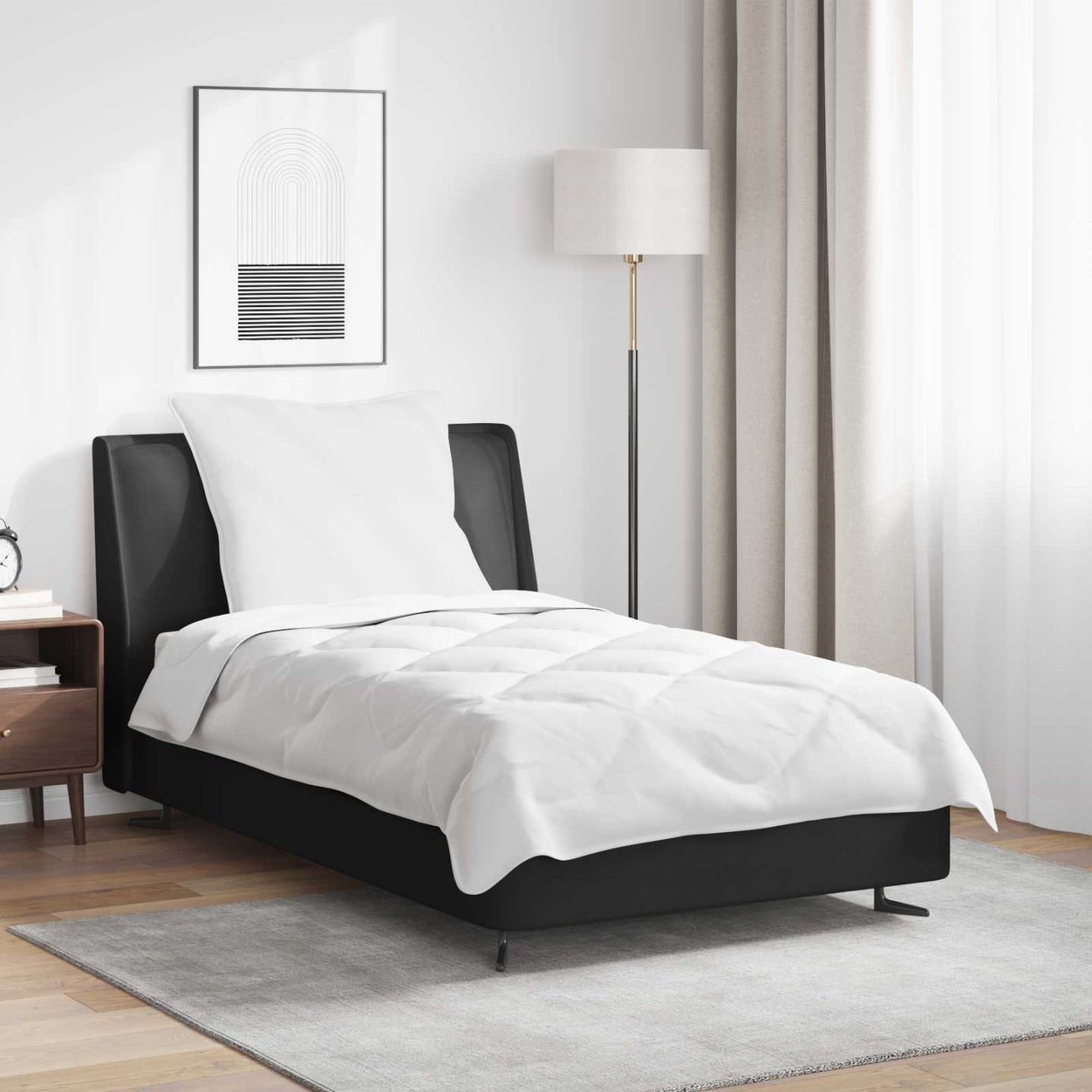 Ensemble de Duvet avec oreiller 2 pièces Blanc Microfibre