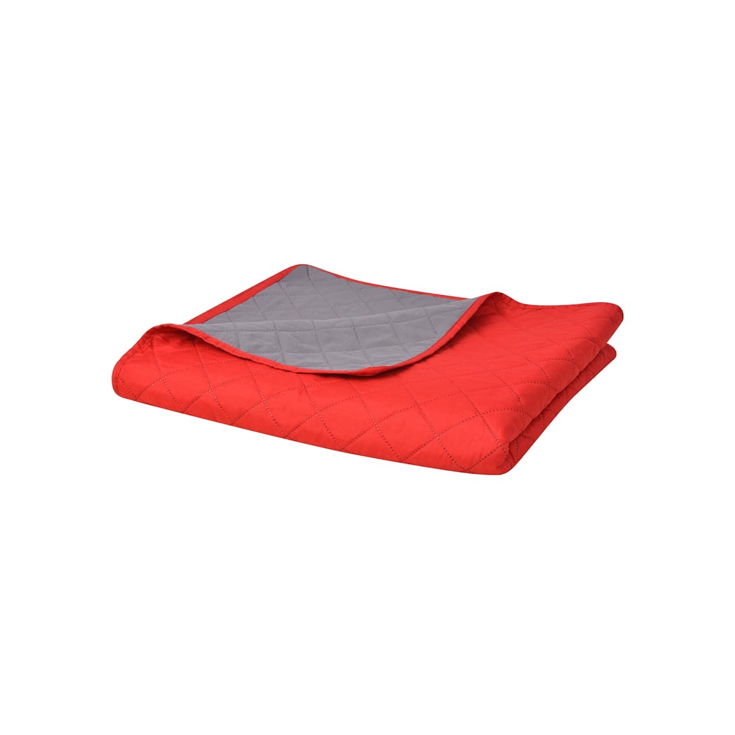 Couvre-lit matelassé double-face Rouge et gris 170x210 cm