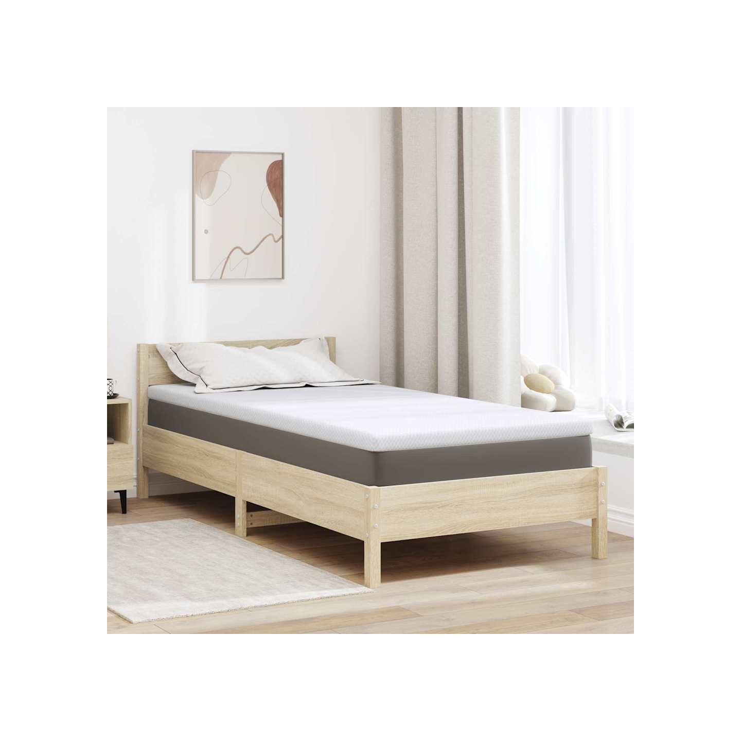 Surmatelas en mousse à mémoire 90 x 200 cm Thick Doux Blanc