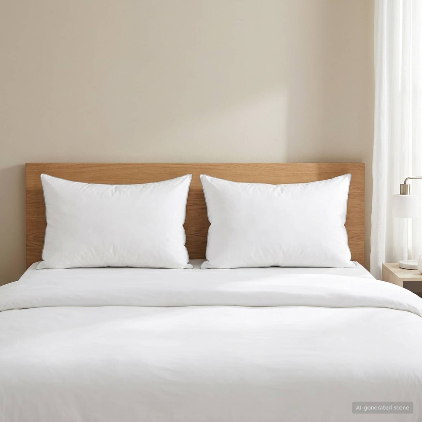 Oreiller 2 pc 40 x 80 cm Laine australienne Blanc