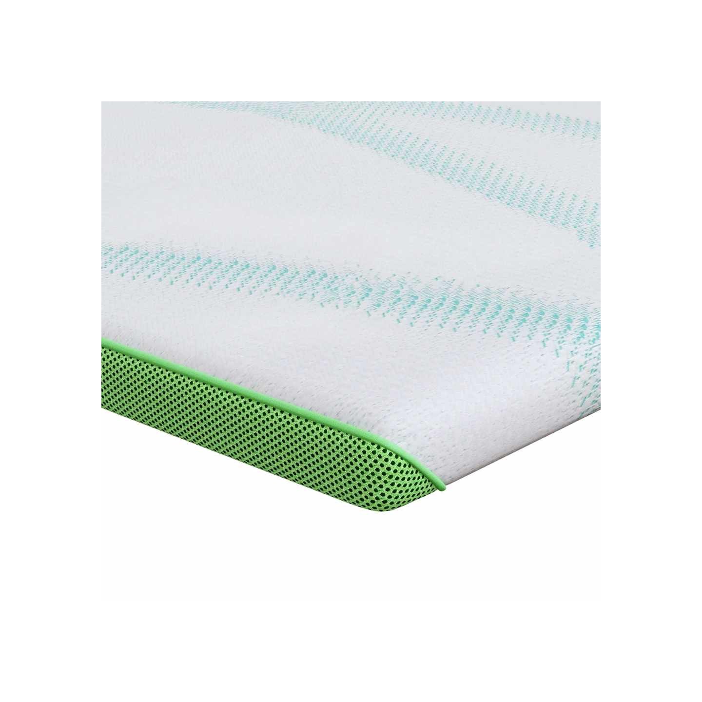 Surmatelas Blanc et vert 90 x 200 cm Tissu Jacquard