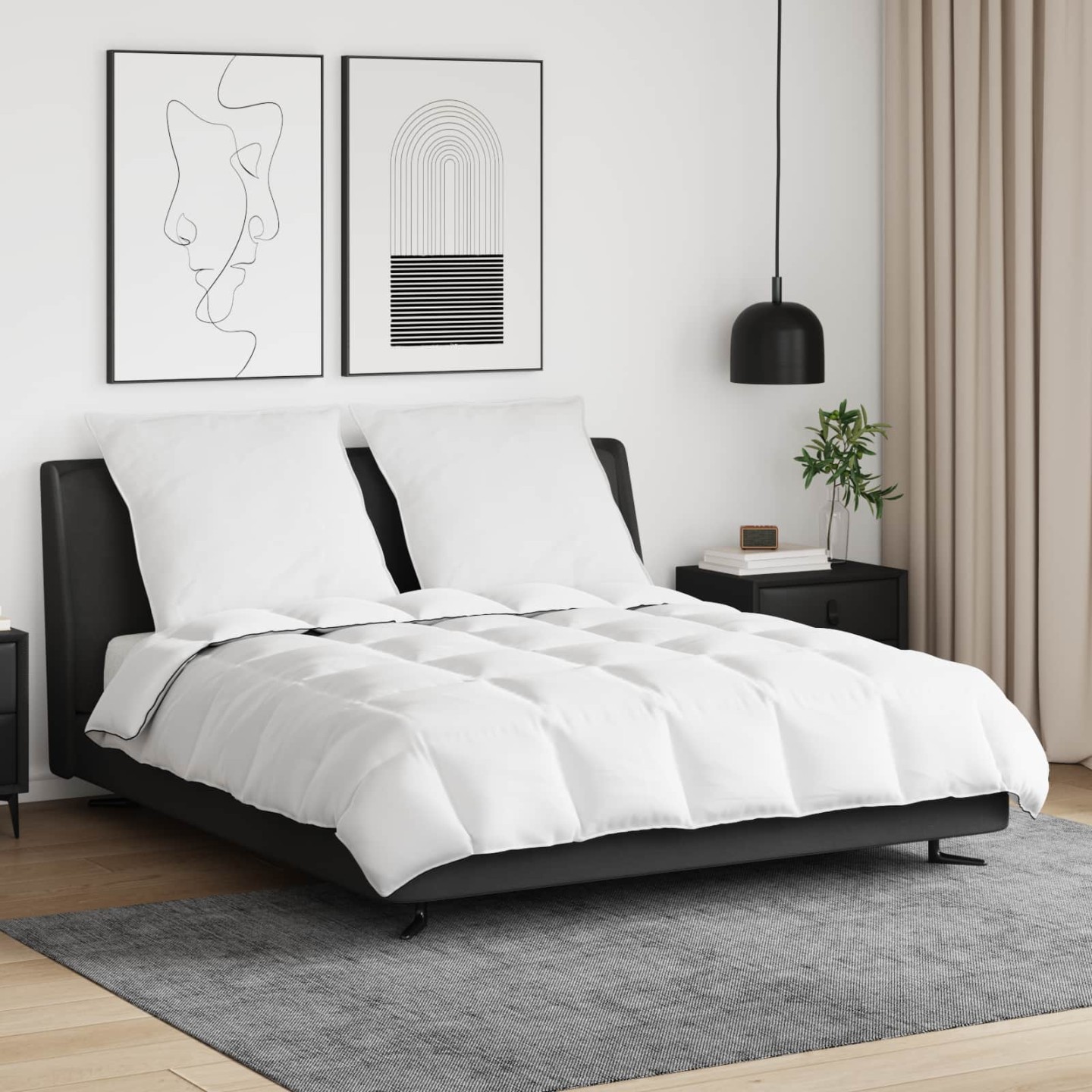 Duvet d'hiver avec oreiller 3 pièces Blanc Down Feather