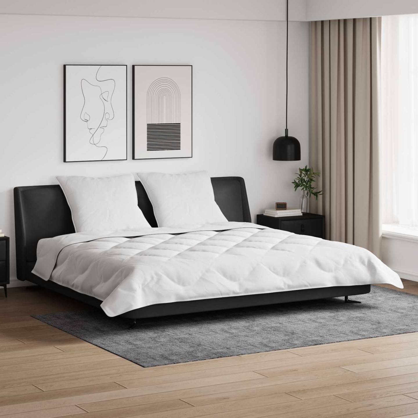 Duvet d'hiver avec oreiller 3 pc Blanc Microfibre
