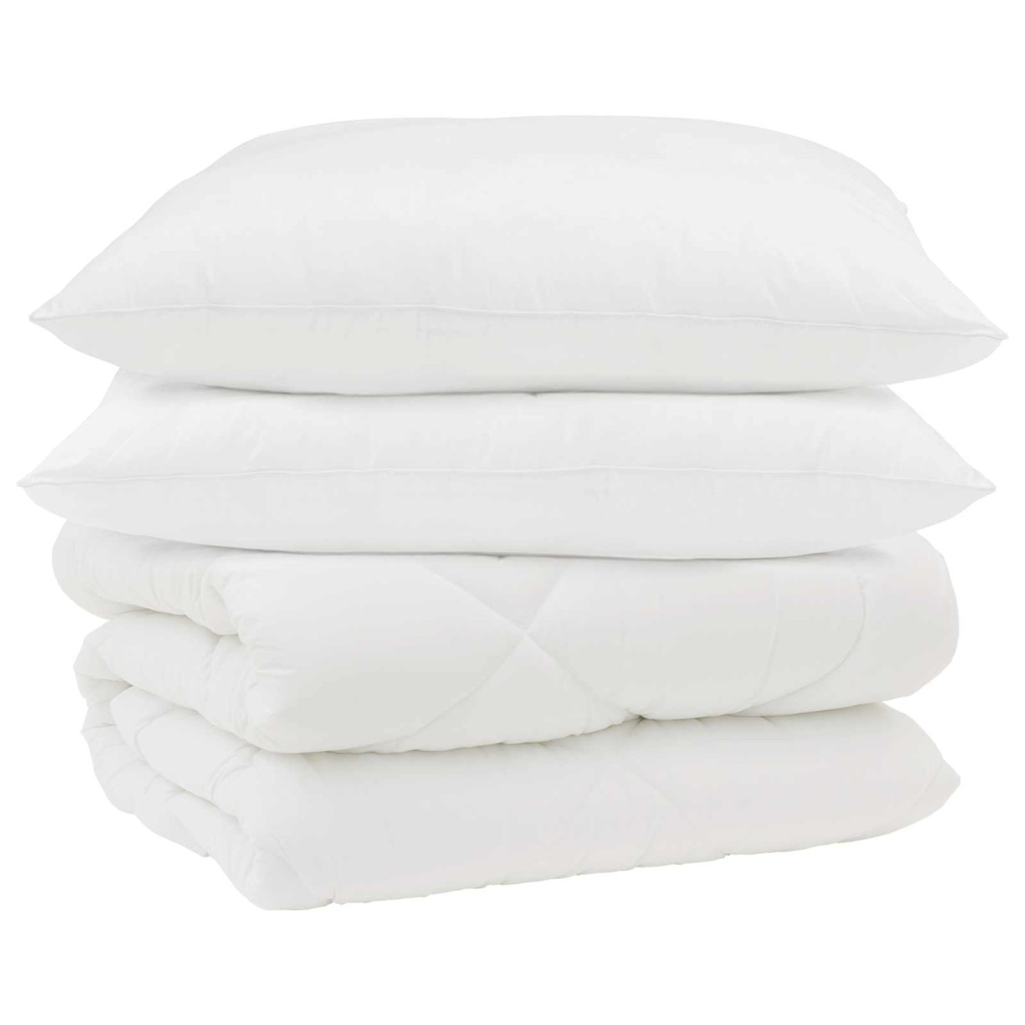 Duvet d'hiver avec oreiller 3 pc Blanc Microfibre