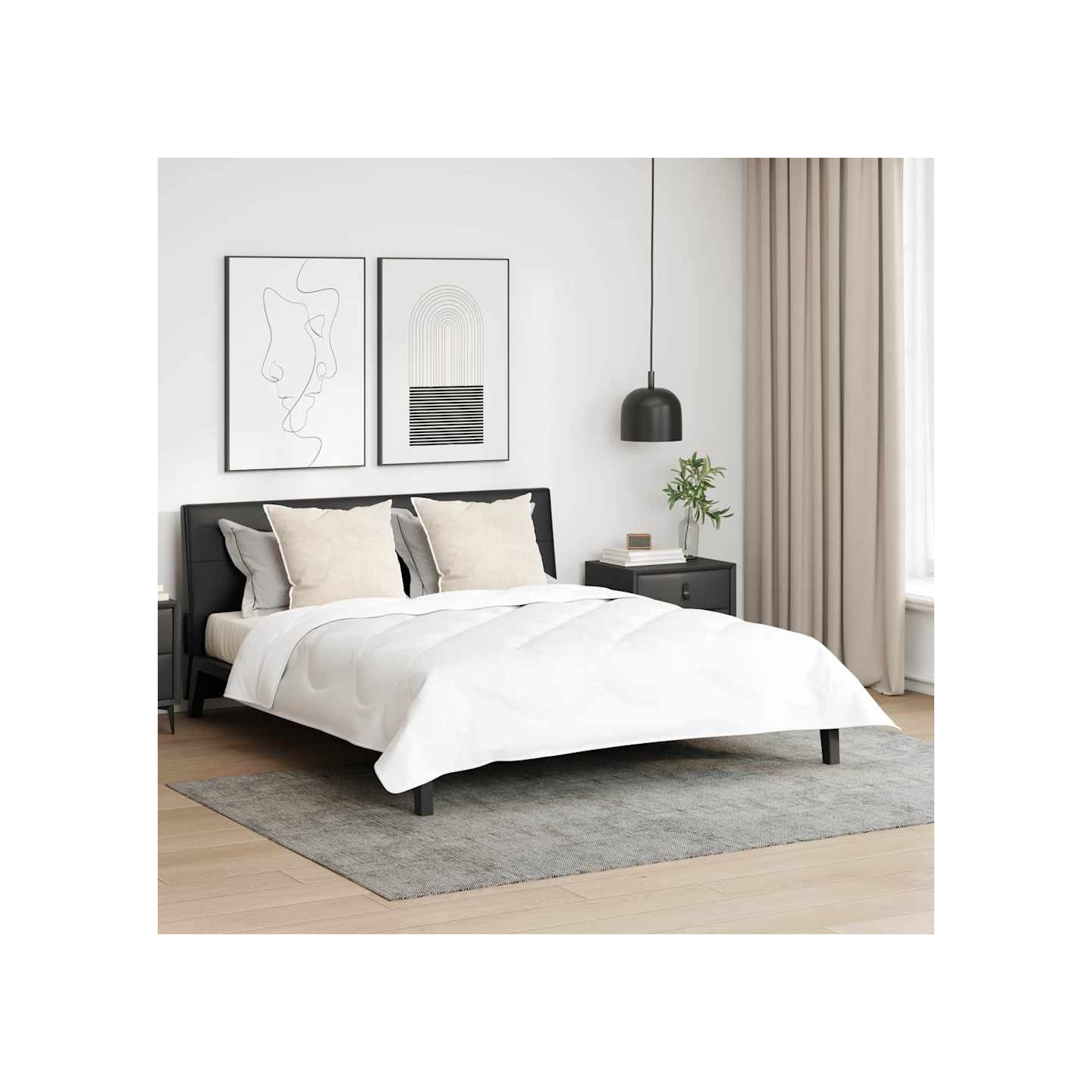 Oreiller 2 pc 80 x 80 x 40 cm Polyester Blanc