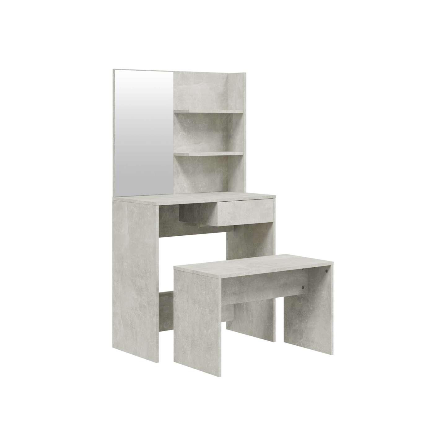 Ensemble de coiffeuse Gris béton 74,5x40x141 cm