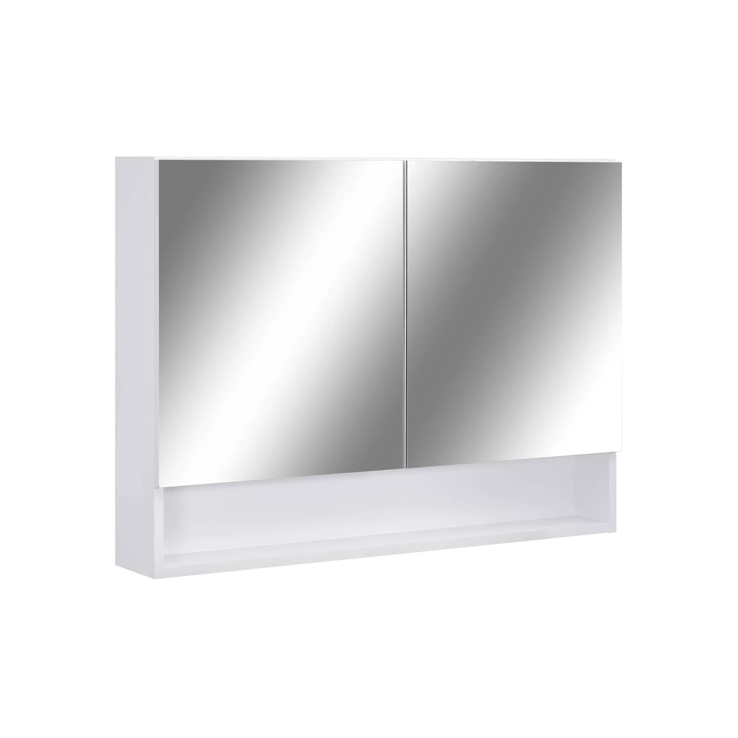 Armoire à miroir de salle de bain LED Blanc 80x15x60 cm MDF