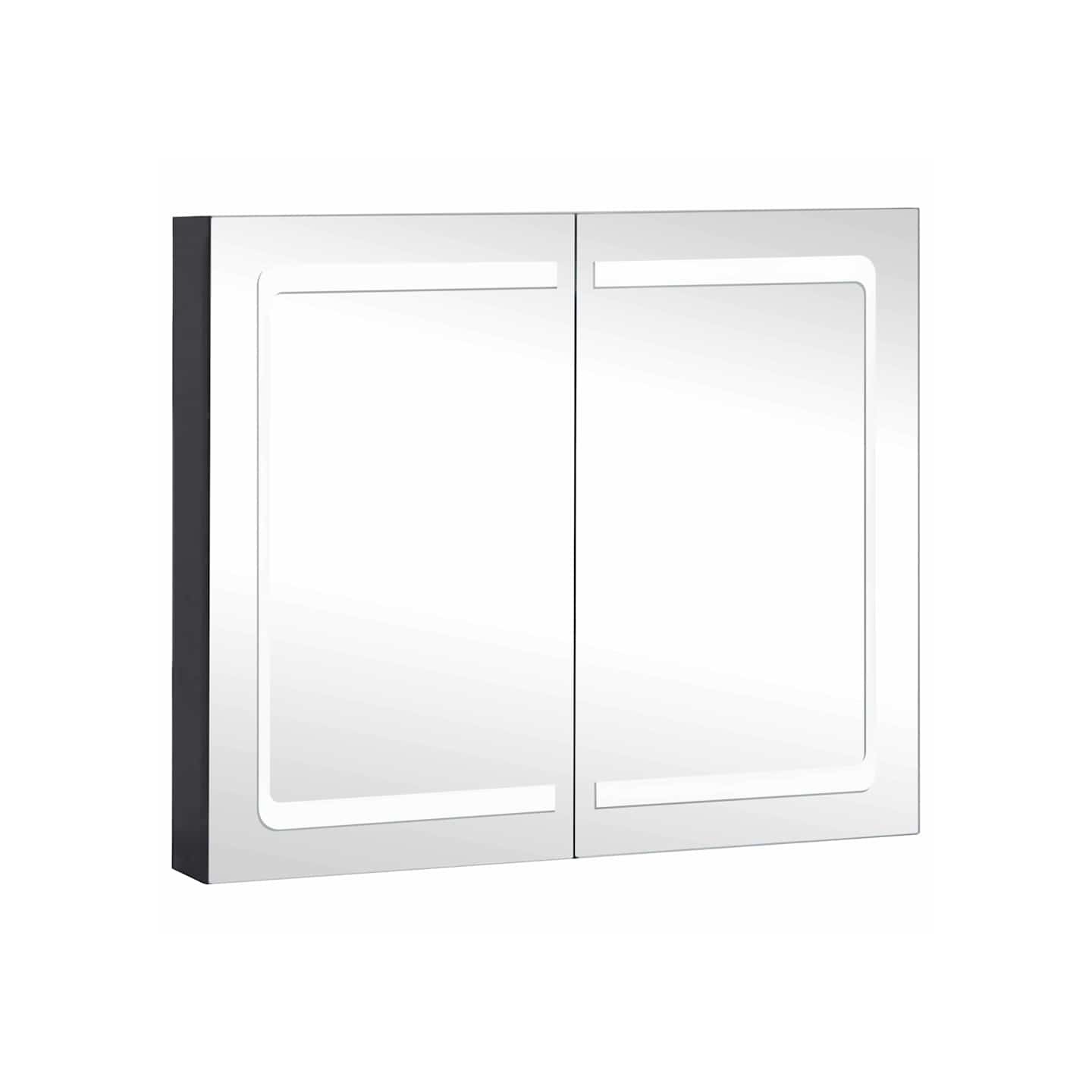 Amoire de salle de bain avec miroir Anthracite 80 x 12 x 68 cm