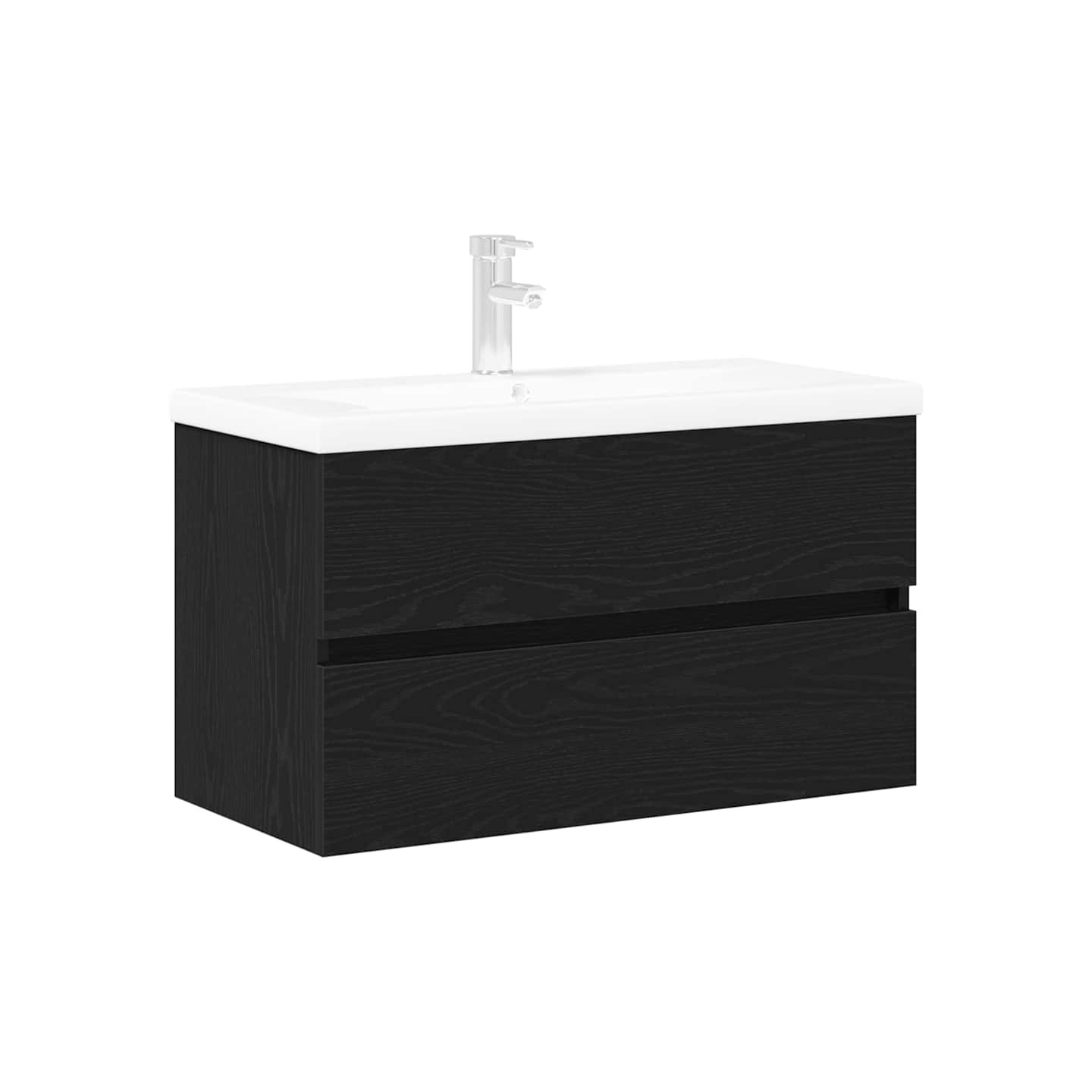 Meuble de Lavabo de Salle de Bain Chêne noir 80 x 39 x 62 cm