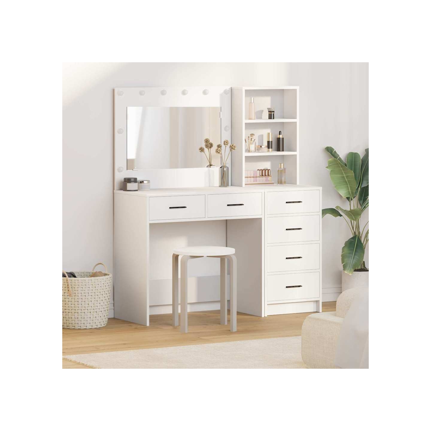 Table de Toilette 2 pc Blanc 78.5 x 41 x 135 cm