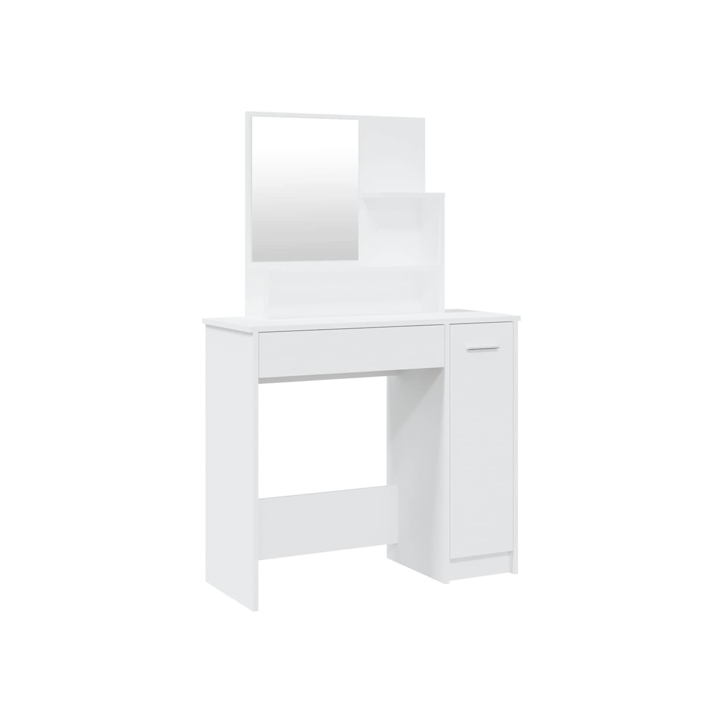 Coiffeuse avec miroir blanc 86,5x35x136 cm