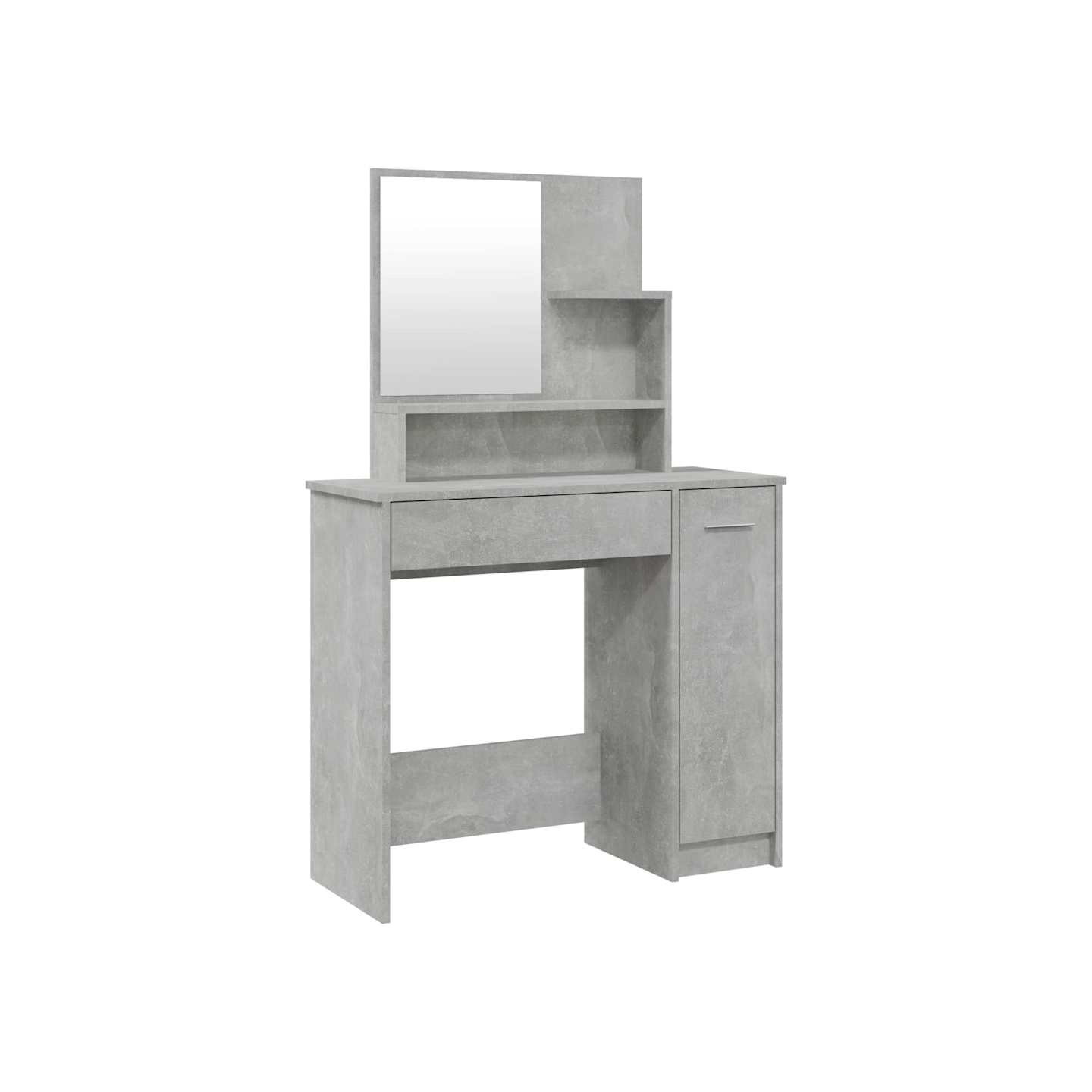 Coiffeuse avec miroir Gris béton 86,5x35x136 cm