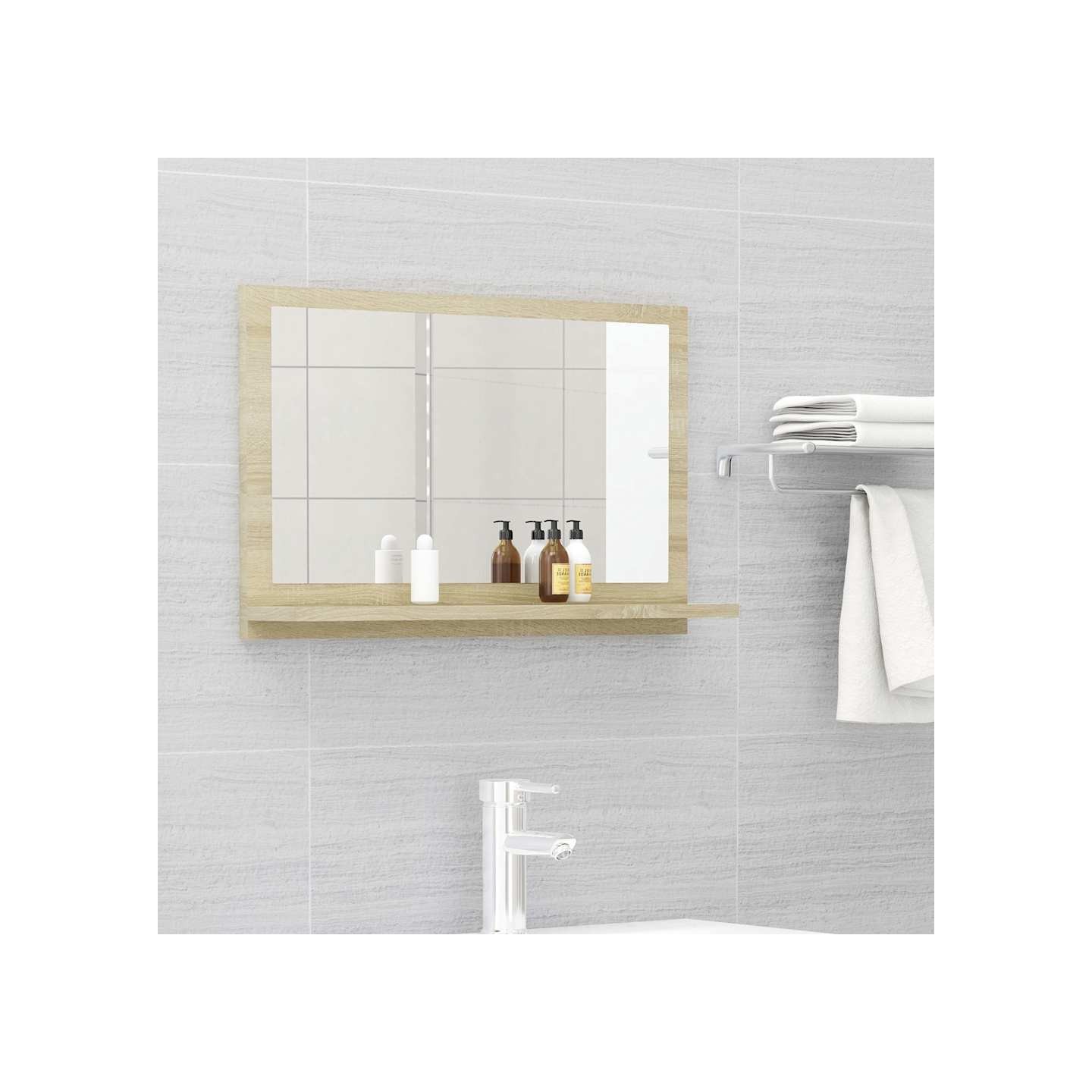 Miroir salle de bain Chêne sonoma 60x10,5x37 cm Bois ingénierie