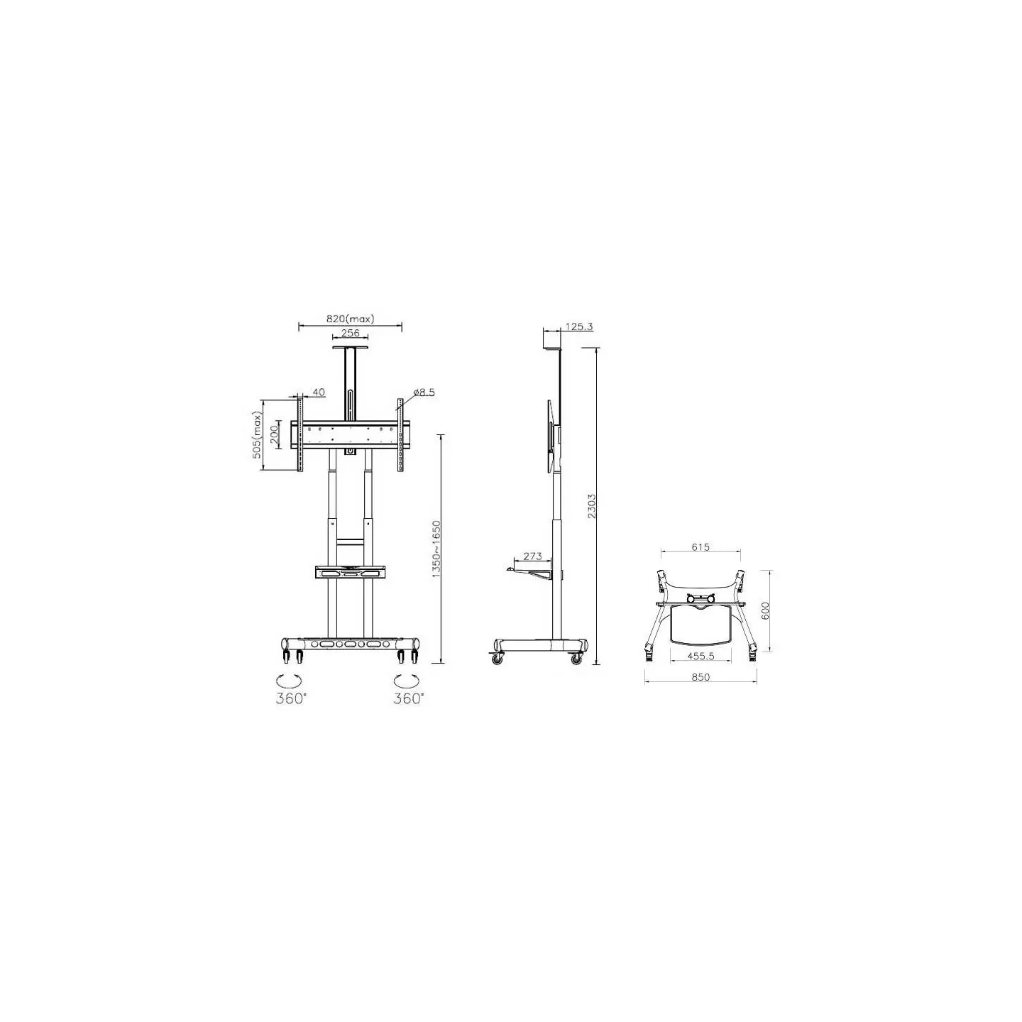 Chariot TV Multibrackets KC-MB-CR-4627 55-85" 90 kg | Nimestore