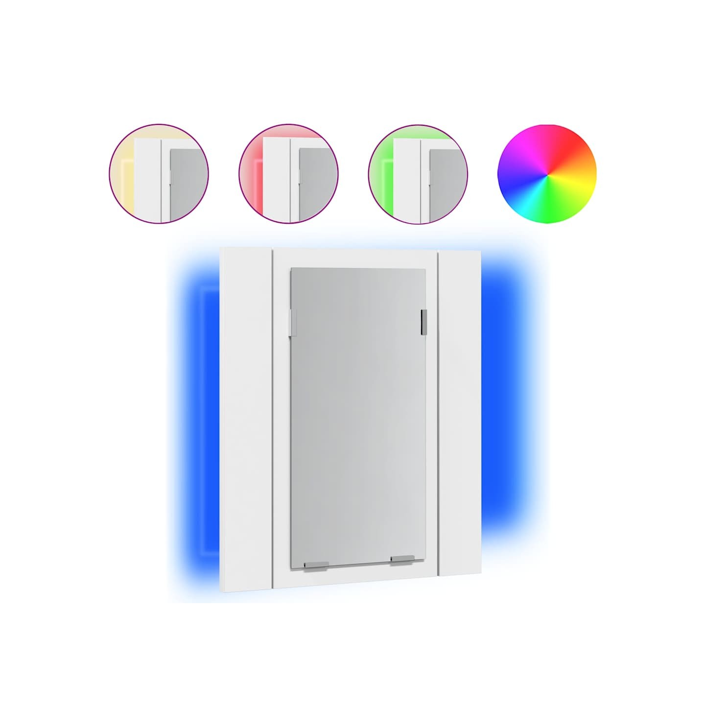 Armoire salle de bain à miroir LED Blanc 40x12x45 cm Acrylique