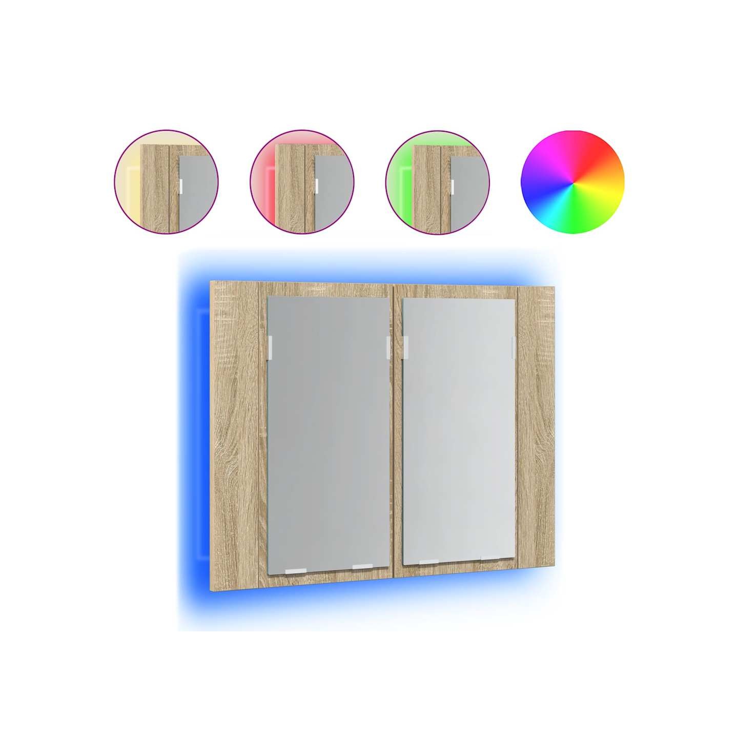 Armoire à miroir à LED de bain Chêne sonoma 60x12x45 Acrylique
