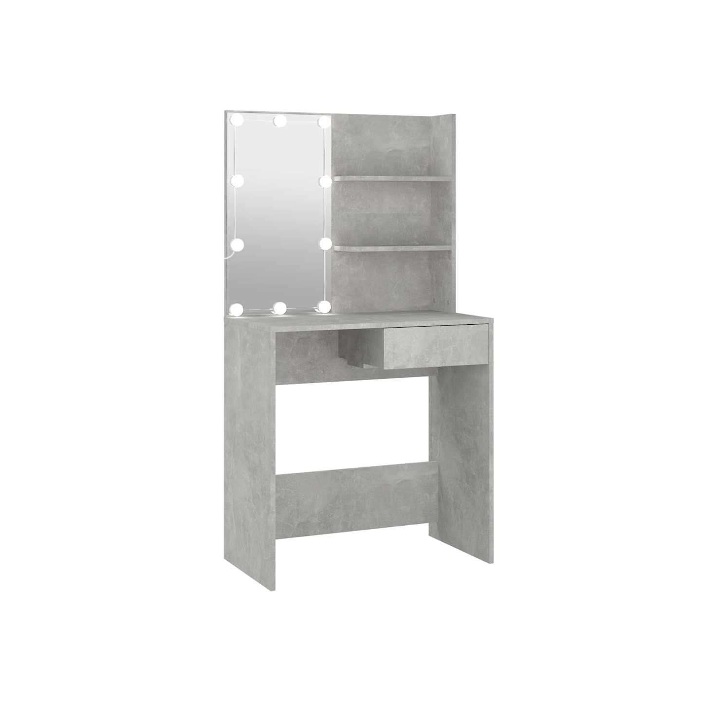 Coiffeuse avec LED Gris béton 74,5x40x141 cm
