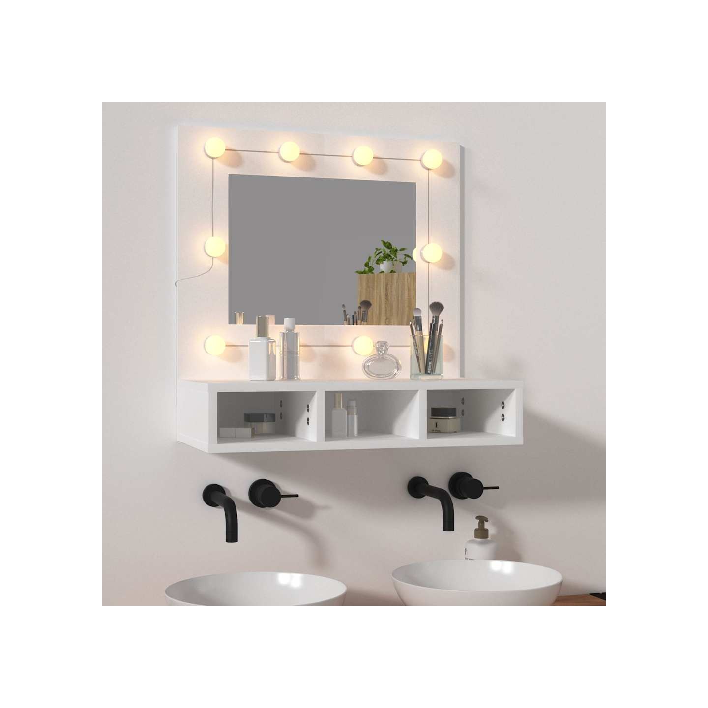 Armoire à miroir avec LED blanc 60x31,5x62 cm
