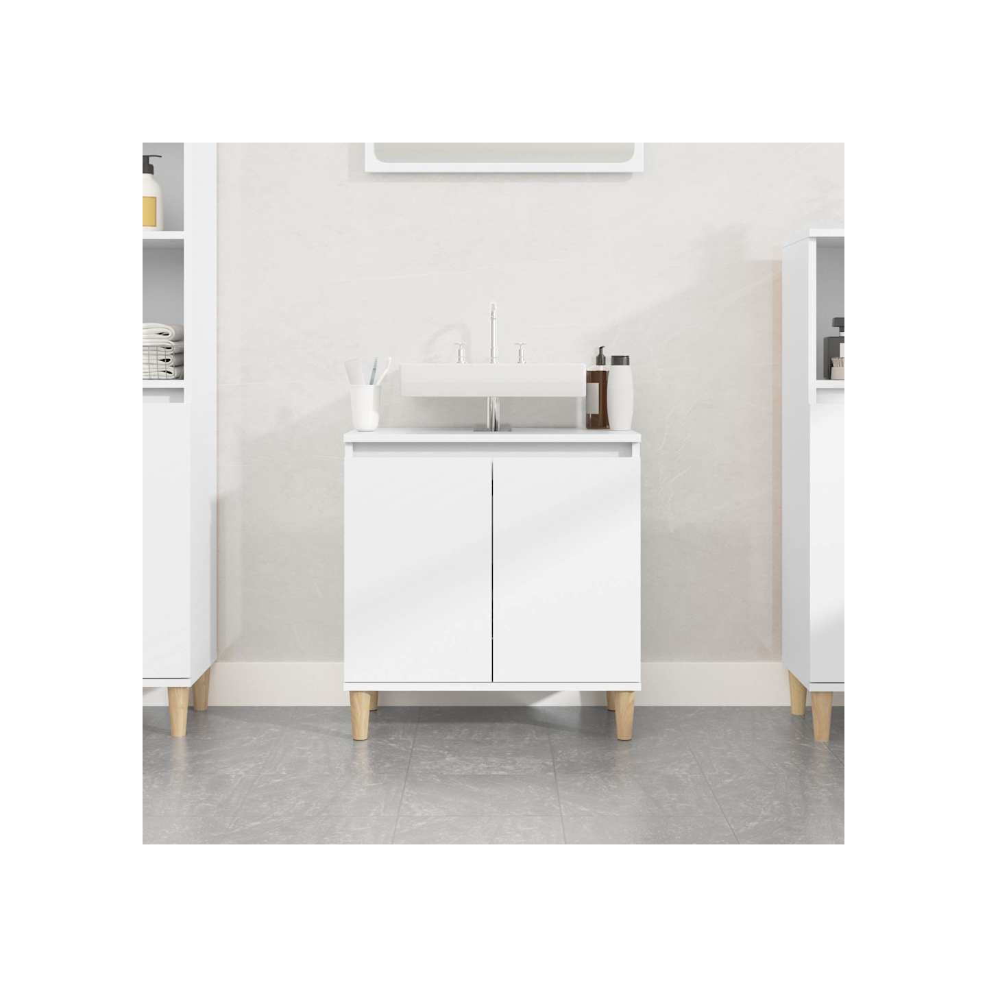 Meuble d'évier blanc 58x33x60 cm bois d'ingénierie