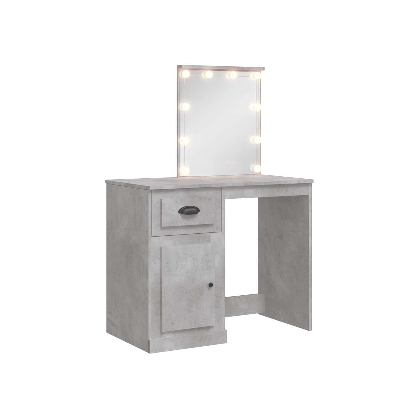 Coiffeuse avec lumières LED gris béton 90x42x132,5 cm