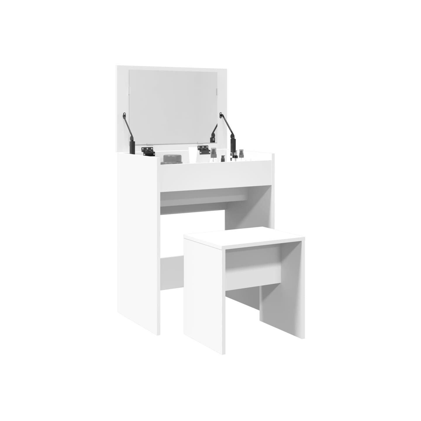 Coiffeuse et tabouret blanc 60x40x113,5 cm