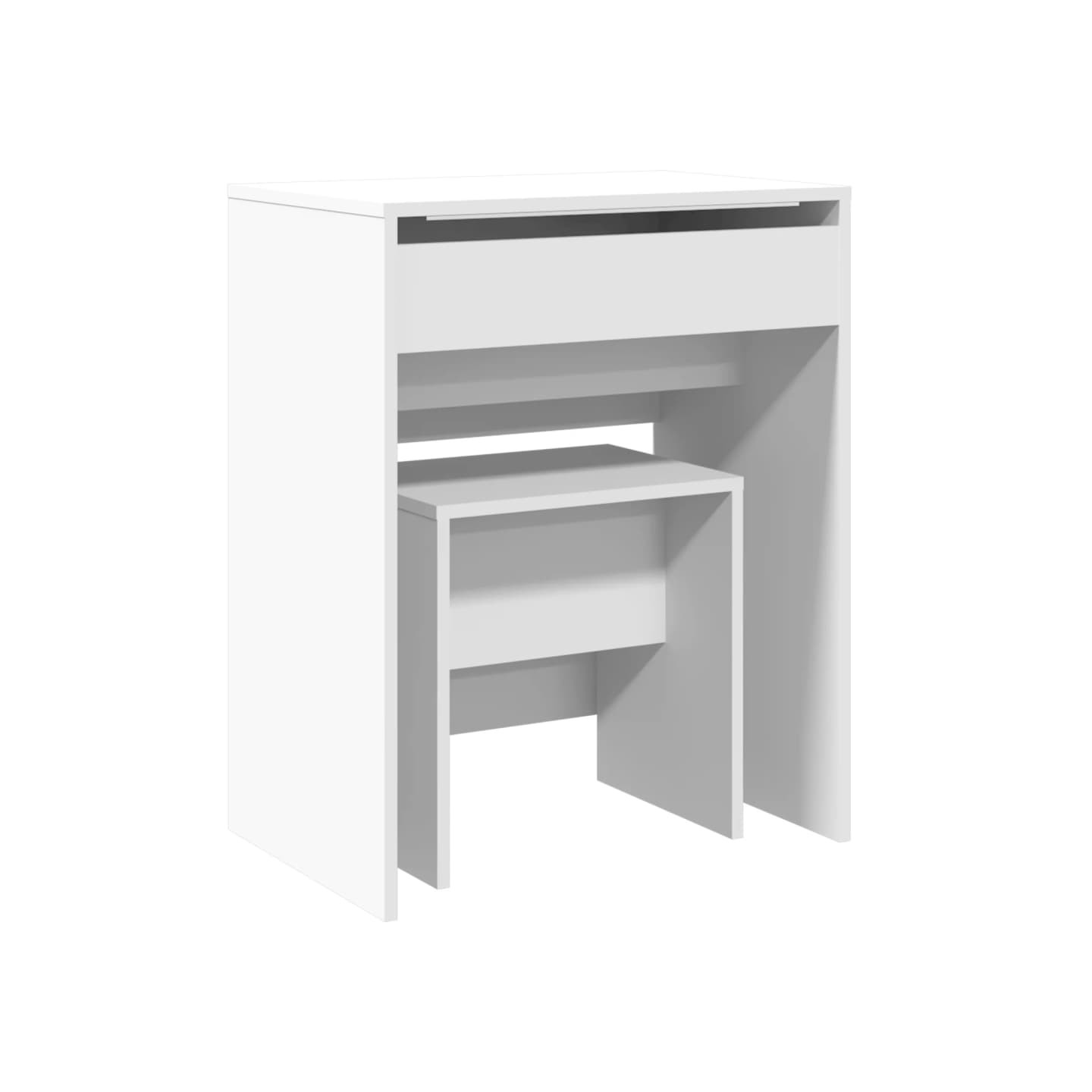 Coiffeuse et tabouret blanc 60x40x113,5 cm