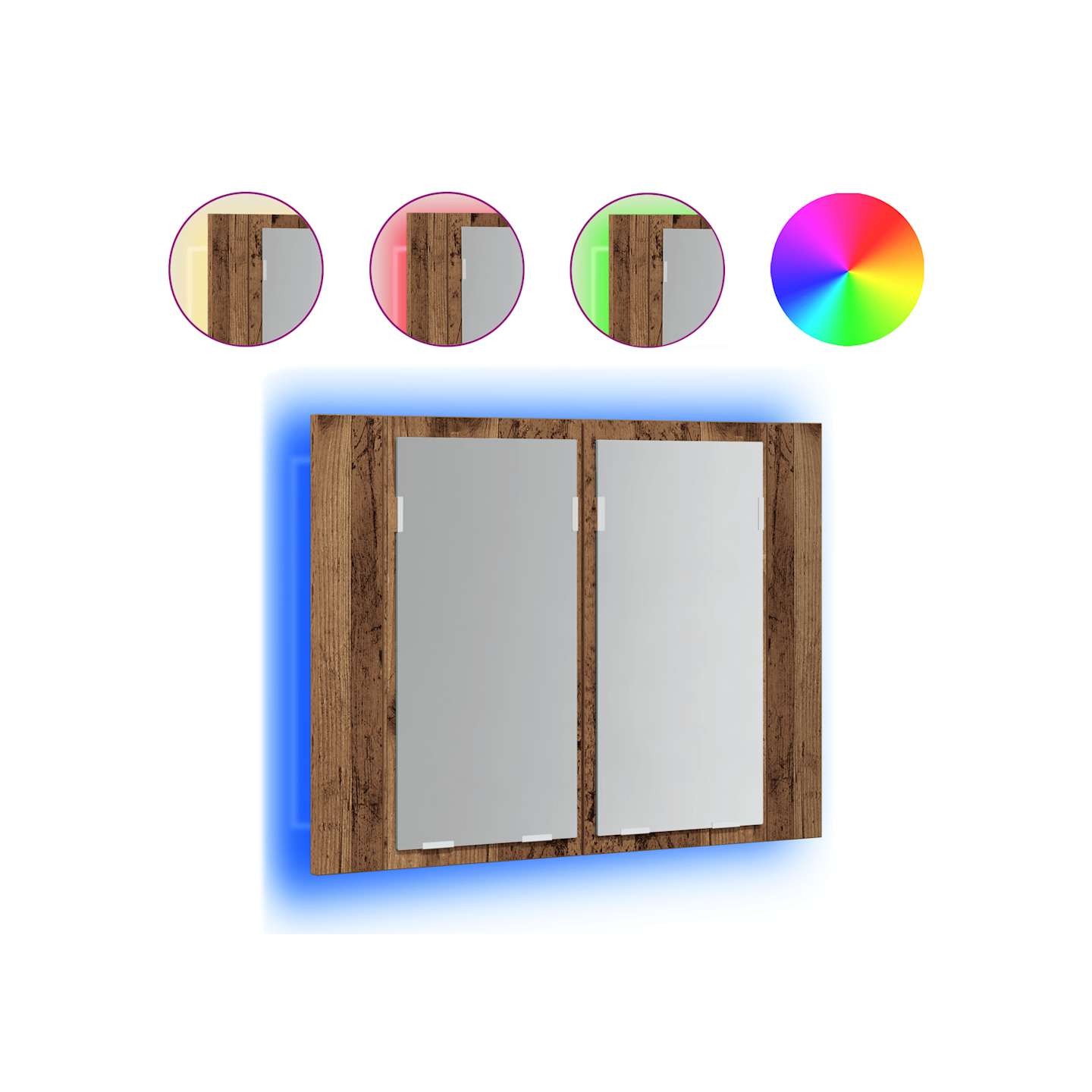 Armoire à miroir LED vieux bois 60x12x45 cm bois d'ingénierie