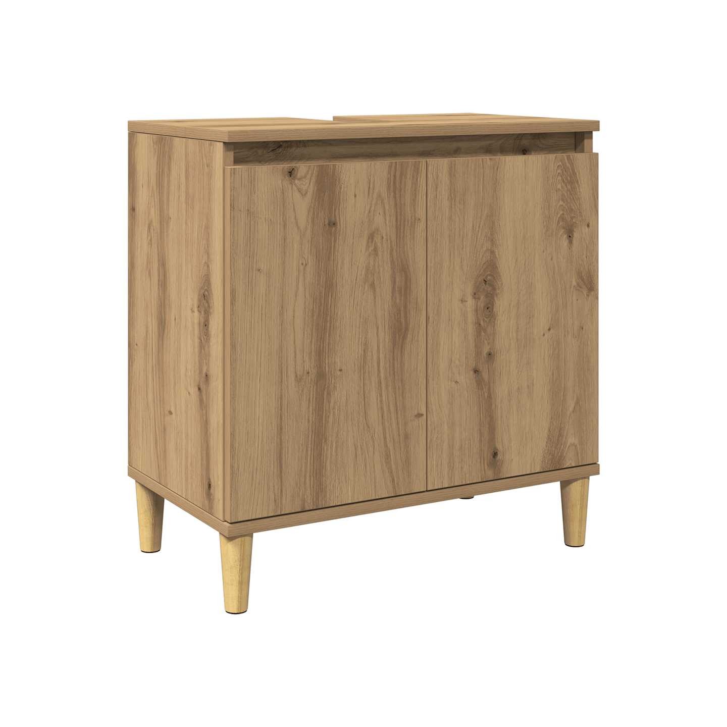 Armoire d'évier chêne artisanal 58x33x60 cm bois d'ingénierie