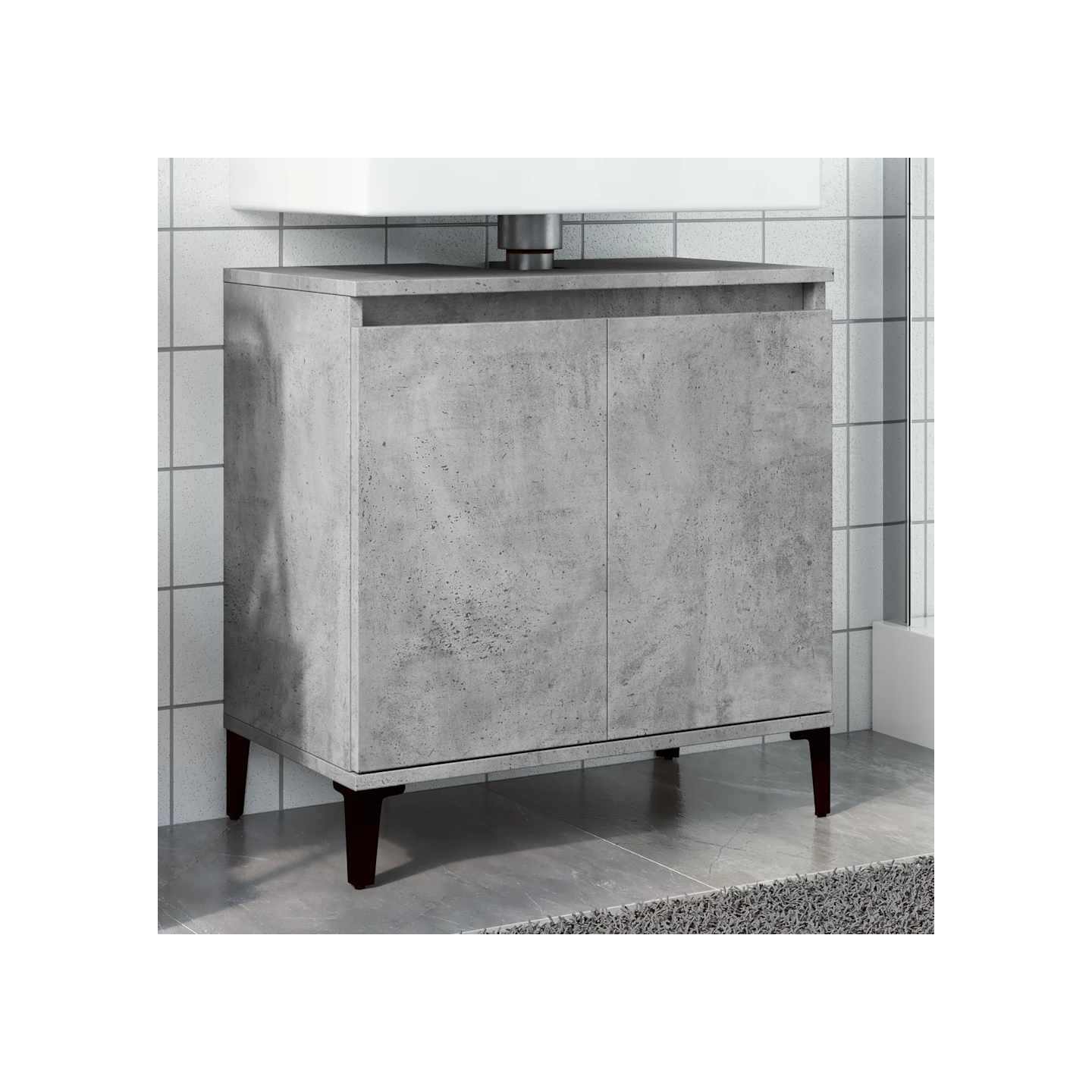 Meuble d'évier gris béton 58x33x60 cm bois d'ingénierie