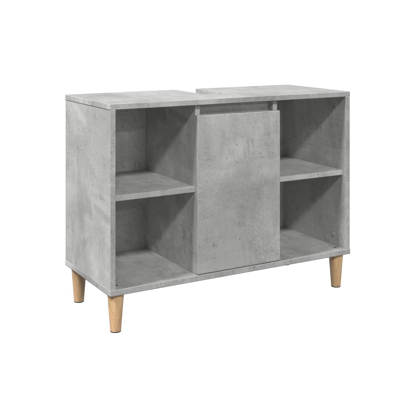 Armoire salle de bain gris béton 80x33x60cm bois d'ingénierie