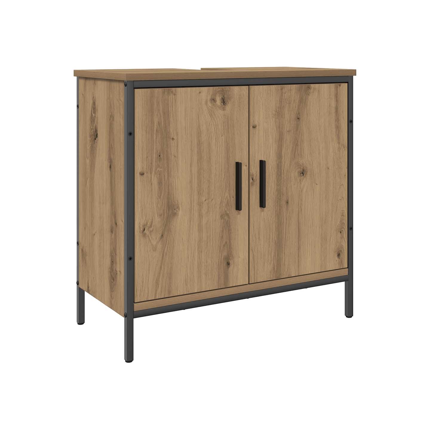 Armoire lavabo chêne artisanal 60x30x60 cm bois d'ingénierie