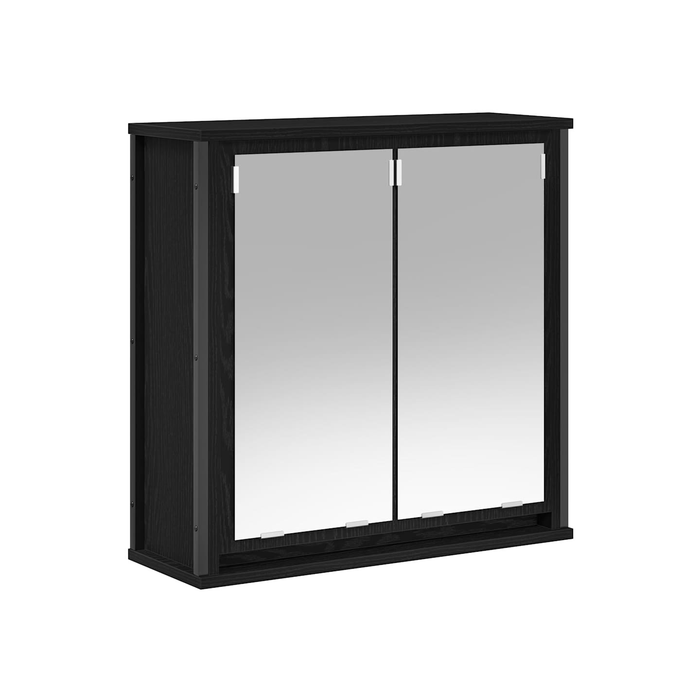 Armoire murale de salle de bain miroir chêne noir 60x21x60 cm