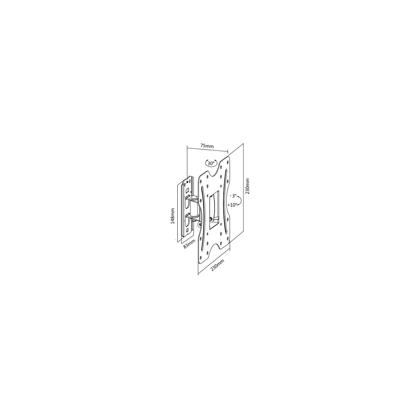 Support TV mural MBG ELB2342-1 orientable 23-42" 30 kg | Nimestore