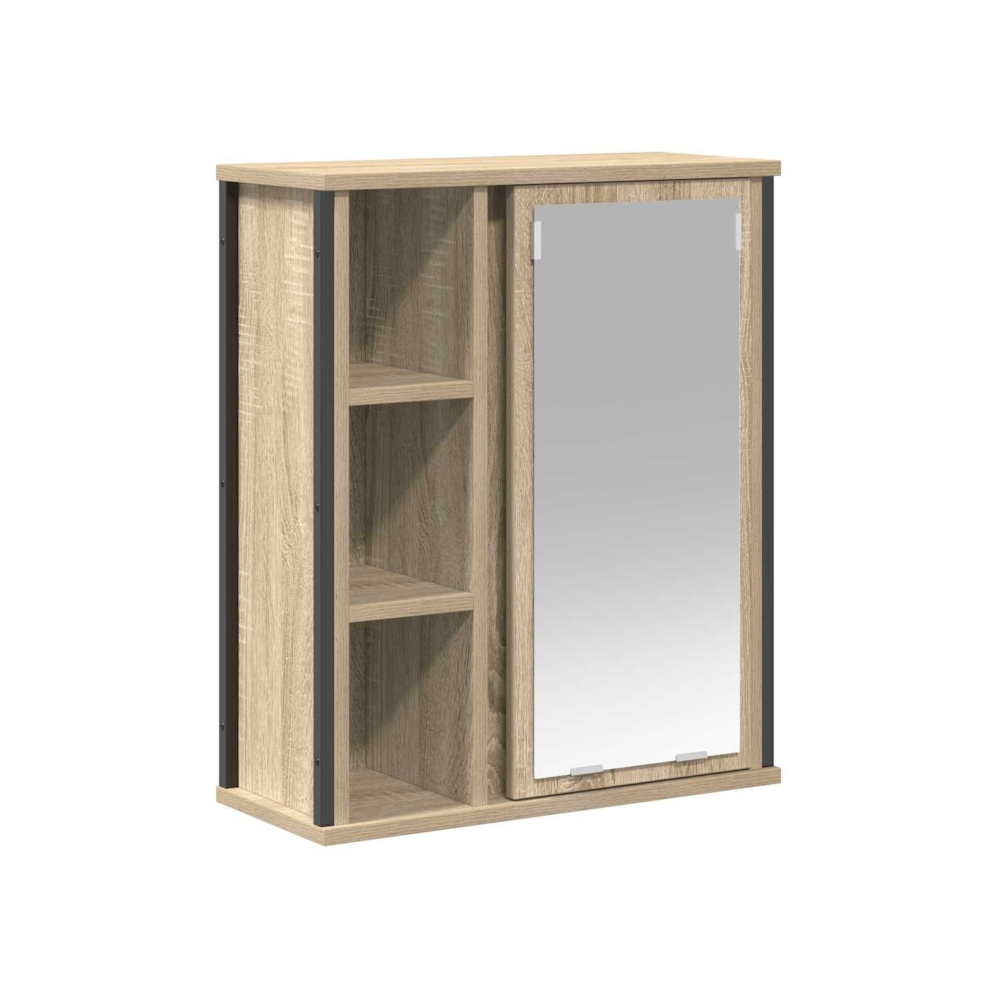 Meuble murale de salle de bain miroir chêne sonoma 50x21x60 cm