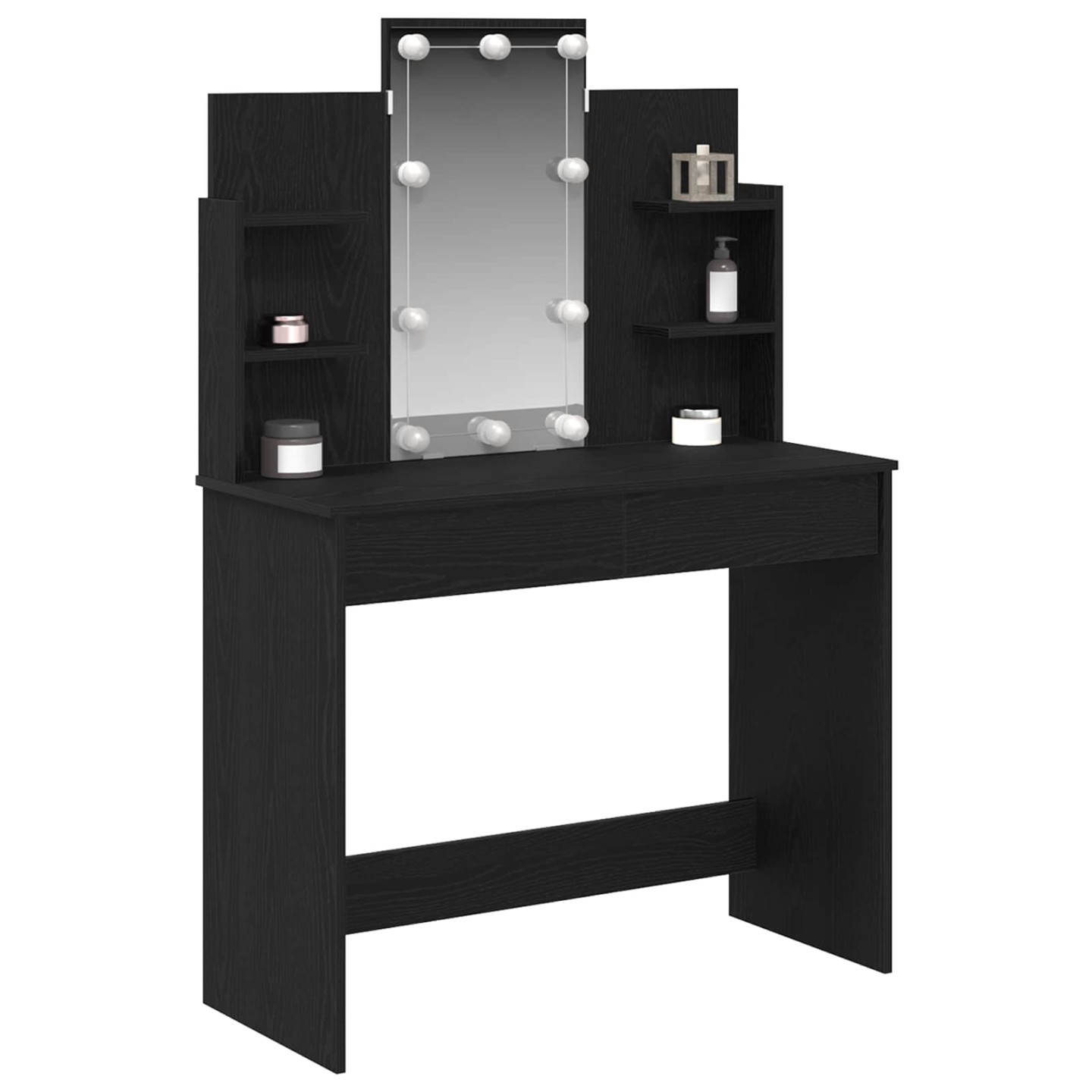 Table de Toilette Chêne noir 96 x 39 x 142 cm Bois d'ingénierie
