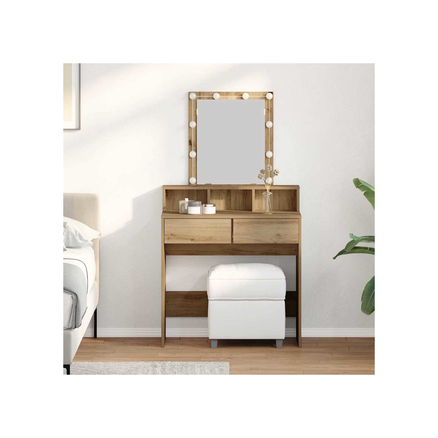 Coiffeuse chêne artisanal 80 x 41 x 144,5 cm Bois d'ingénierie