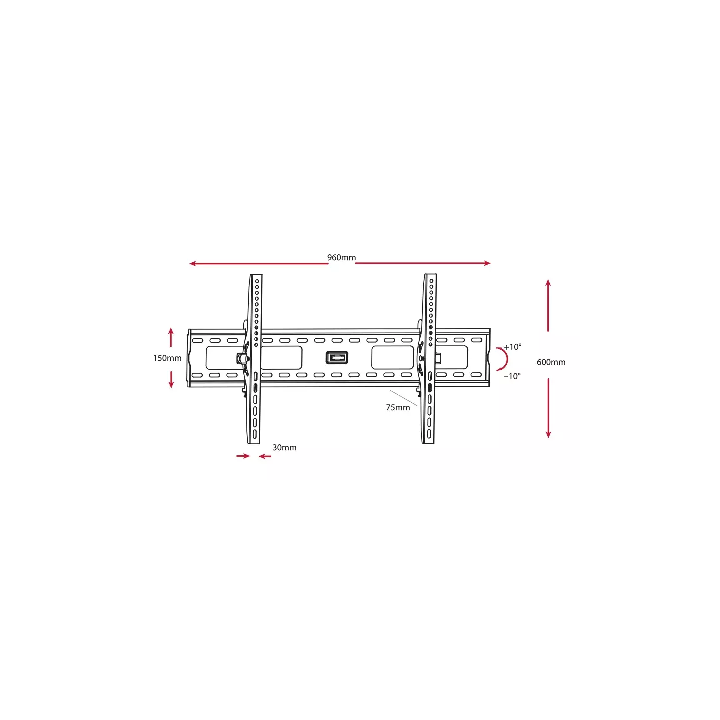 Support TV mural MBG ELB60100-TILT inclinable 60-100" | Nimestore
