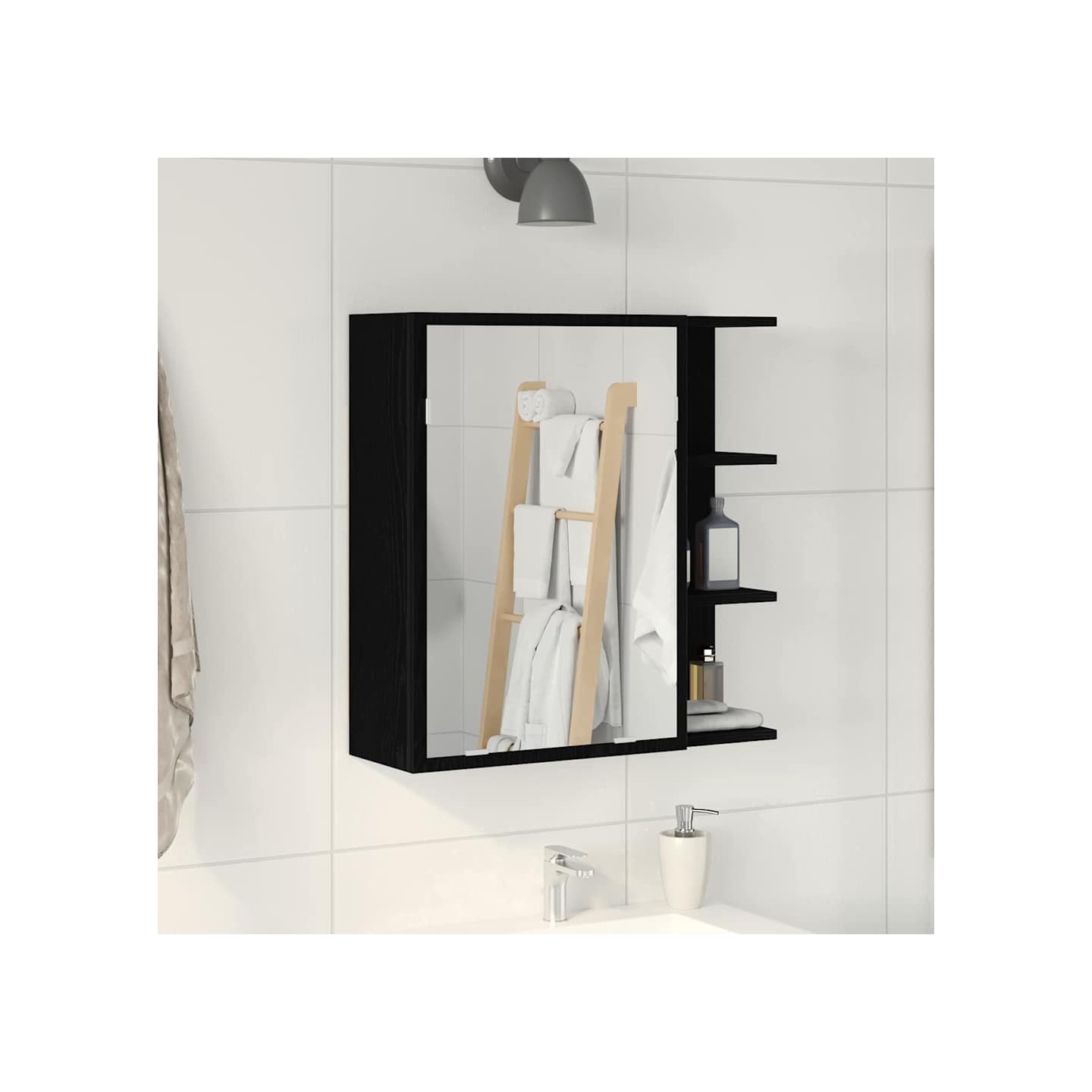Armoire Miroir de Salle de Bain Chêne noir 62,5 x 20,5 x 64 cm