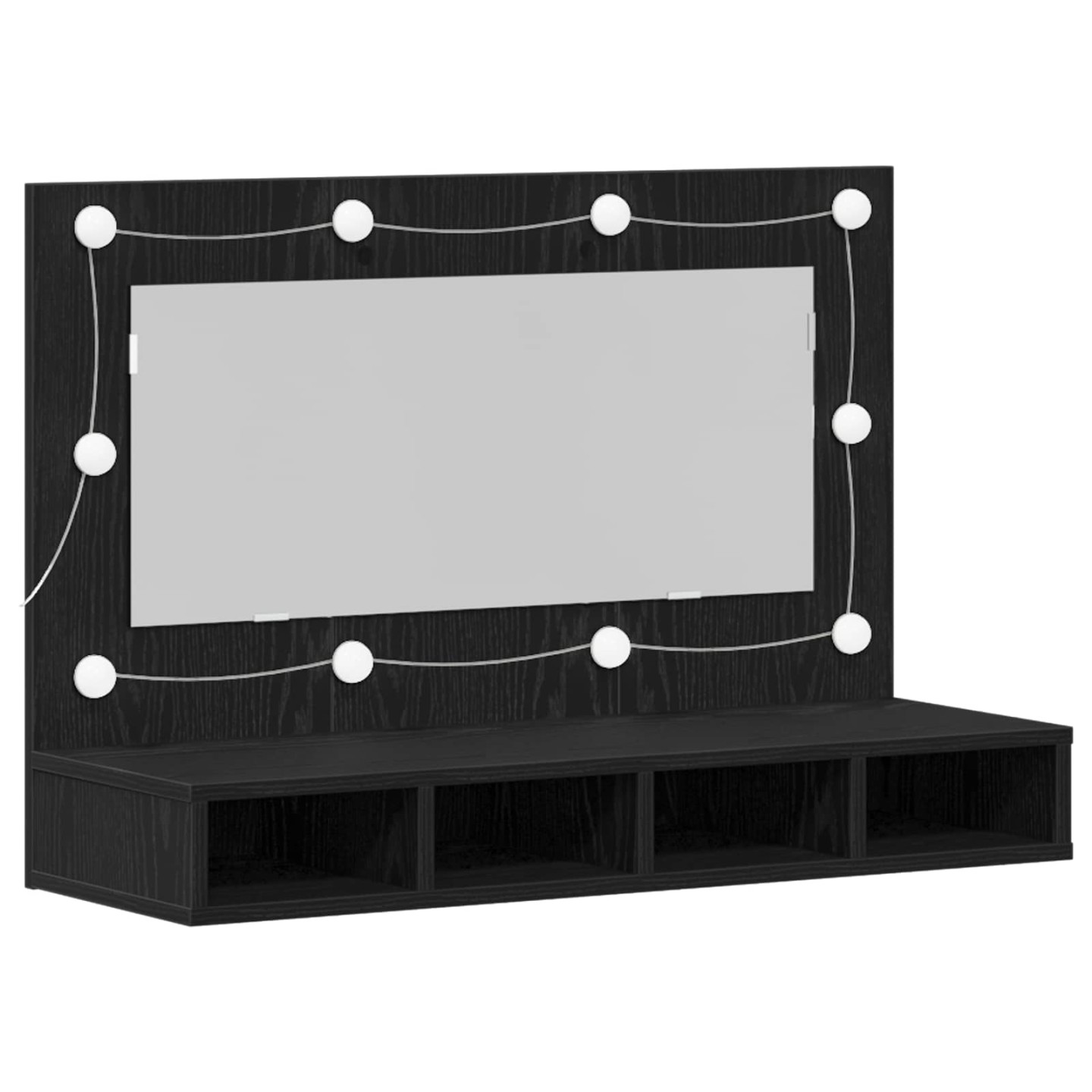 Armoire Miroir Chêne noir 90 x 31,5 x 62 cm Bois d'ingénierie