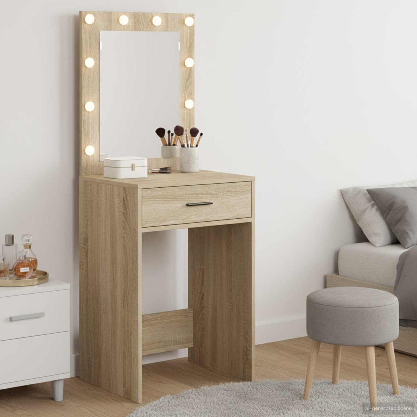 Table de Toilette Chêne Sonoma 50 x 41 x 135 cm