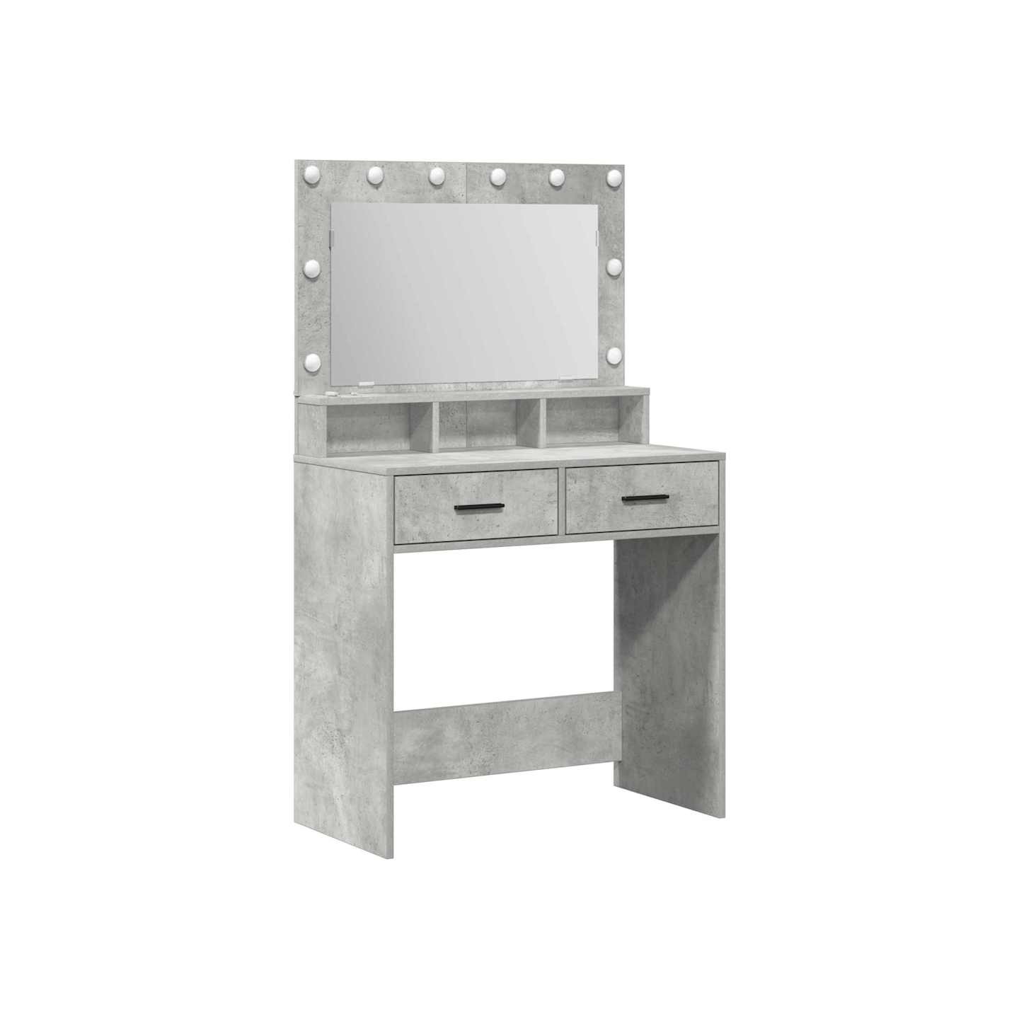 Table de Toilette Gris béton 79 x 41 x 135 cm Bois d'ingénierie