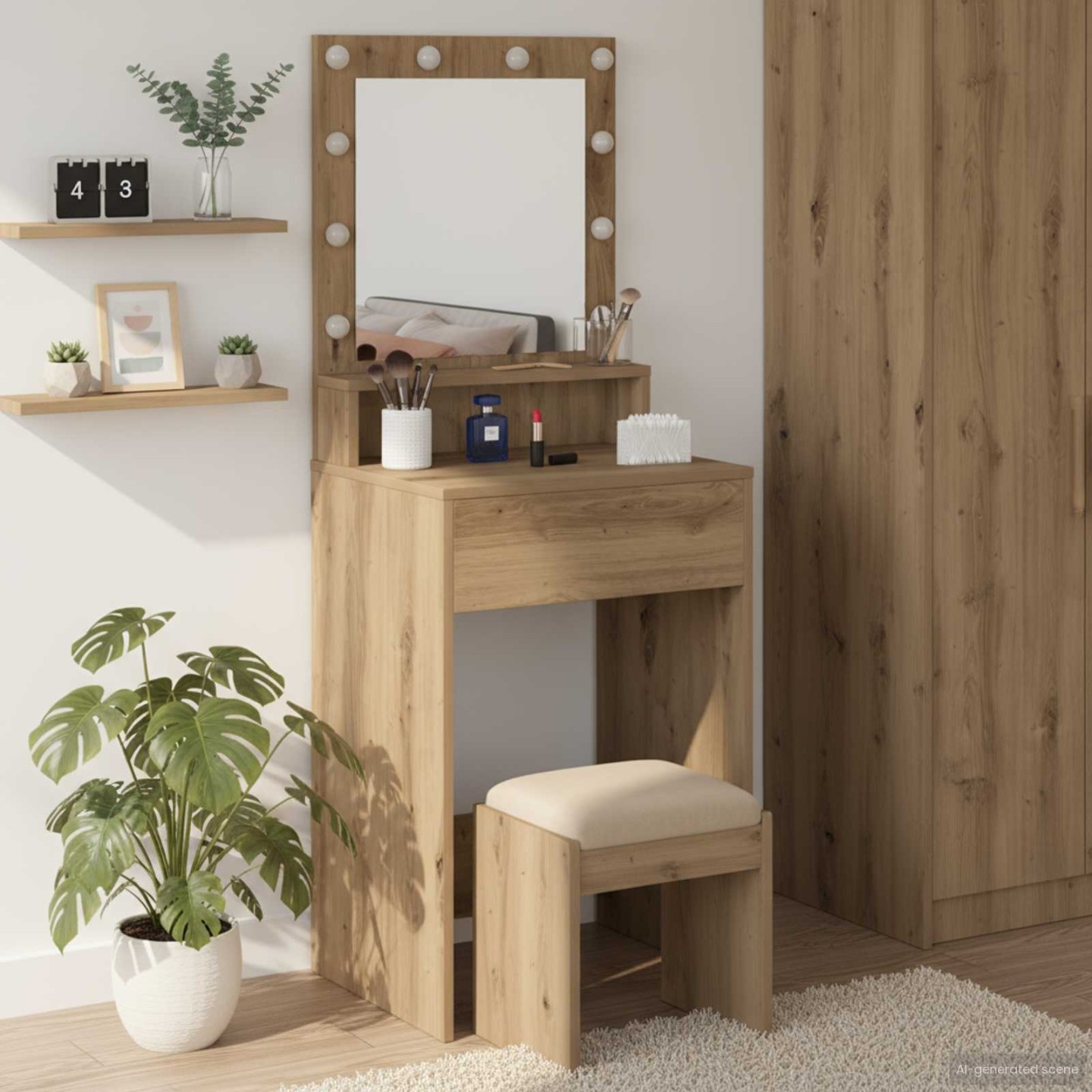 Table de Toilette Chêne artisanal 50 x 41 x 135 cm