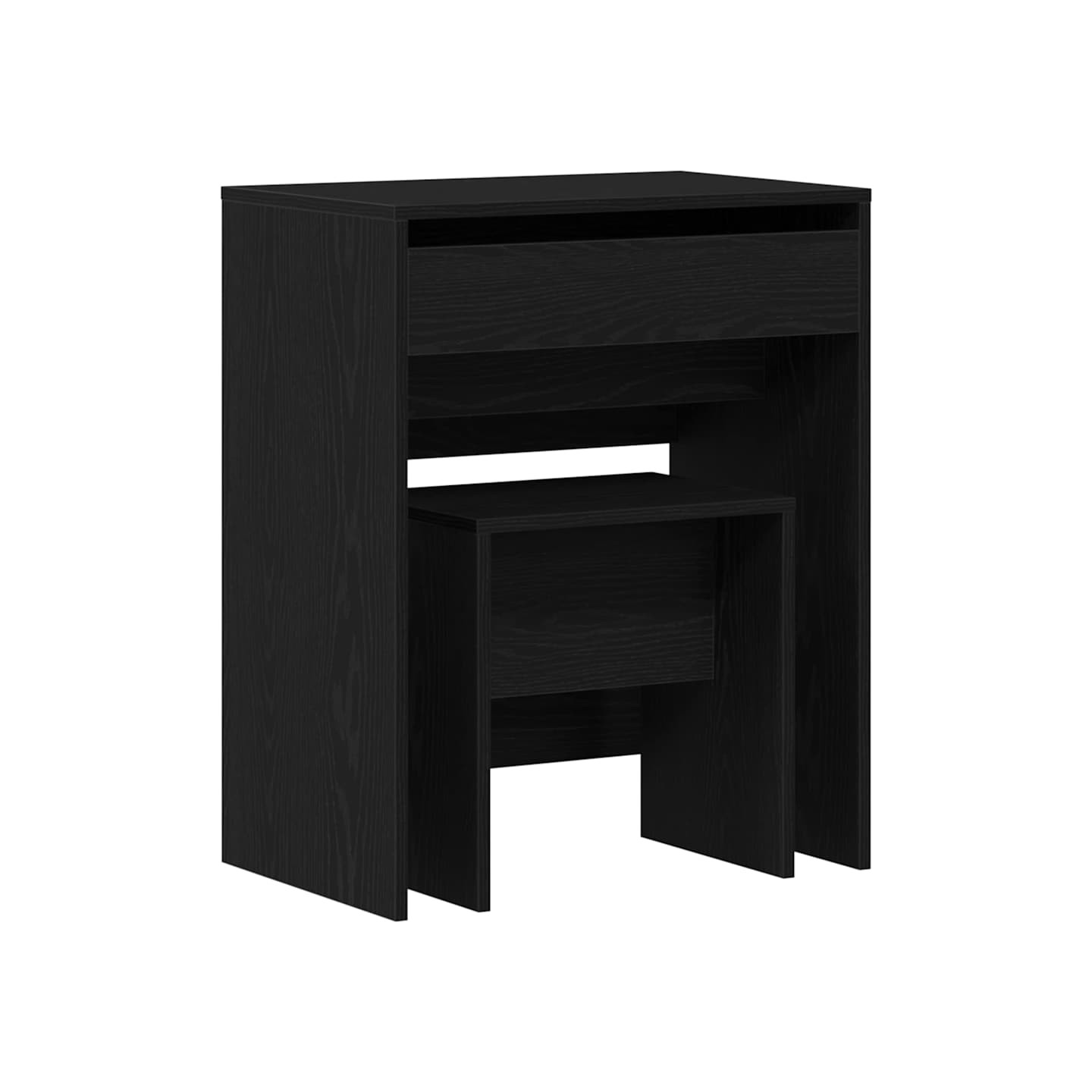 Coiffeuse 2 pc Chêne noir 60 x 40 x 75 cm Bois d'ingénierie
