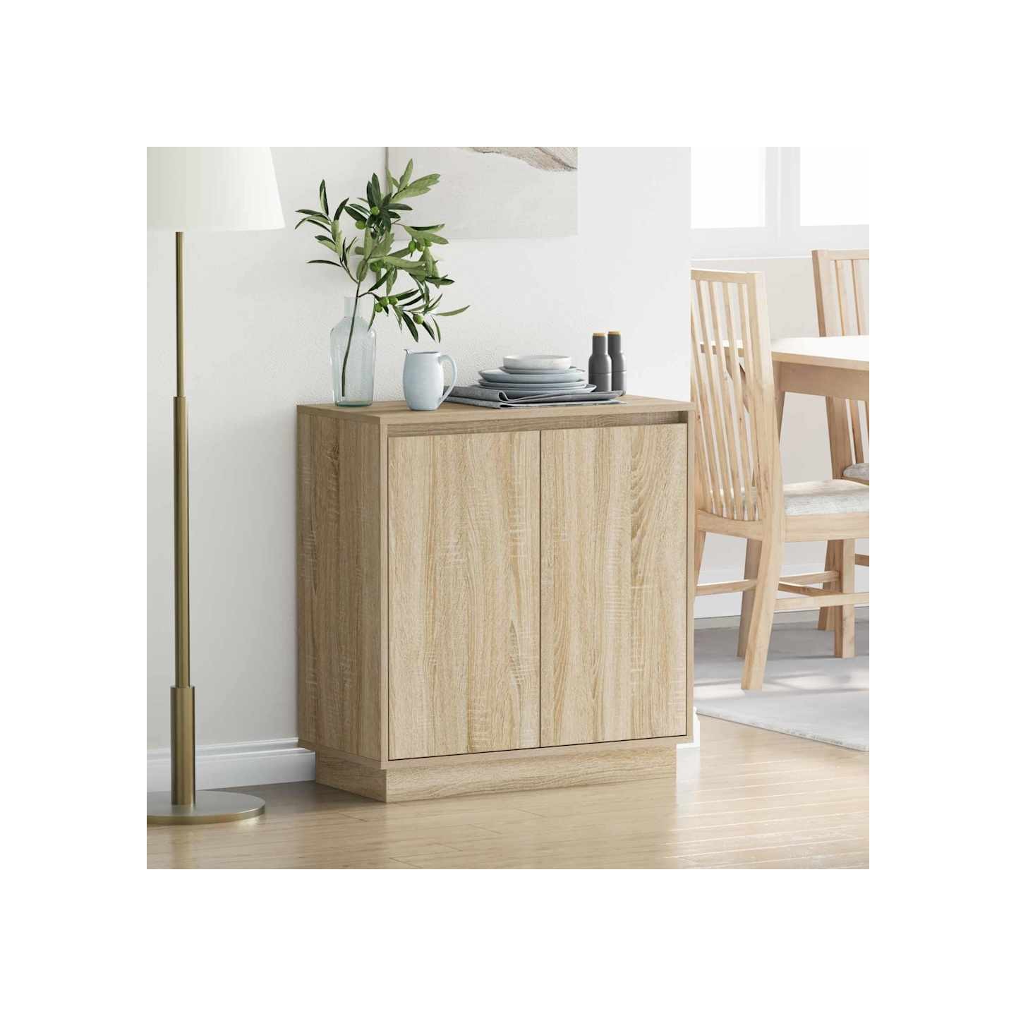 Buffet LED Chêne Sonoma 71 x 34,5 x 75 cm Bois d'ingénierie