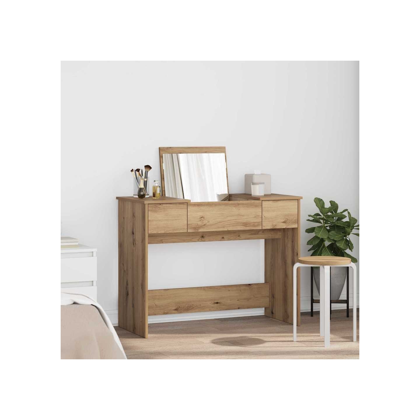 Table de cosmétiques Chêne artisanal 100 x 45 x 76 cm